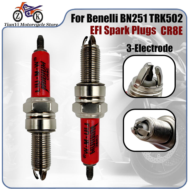 Motorcycle Spark Plug - 1PCS CR8E 3-Elektroden EFI Motorrad Lridium